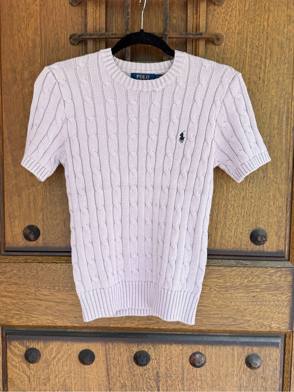 Ralph Lauren Light Lavender Cable Knit Short Sleeve Sweater Size XS,S, M,